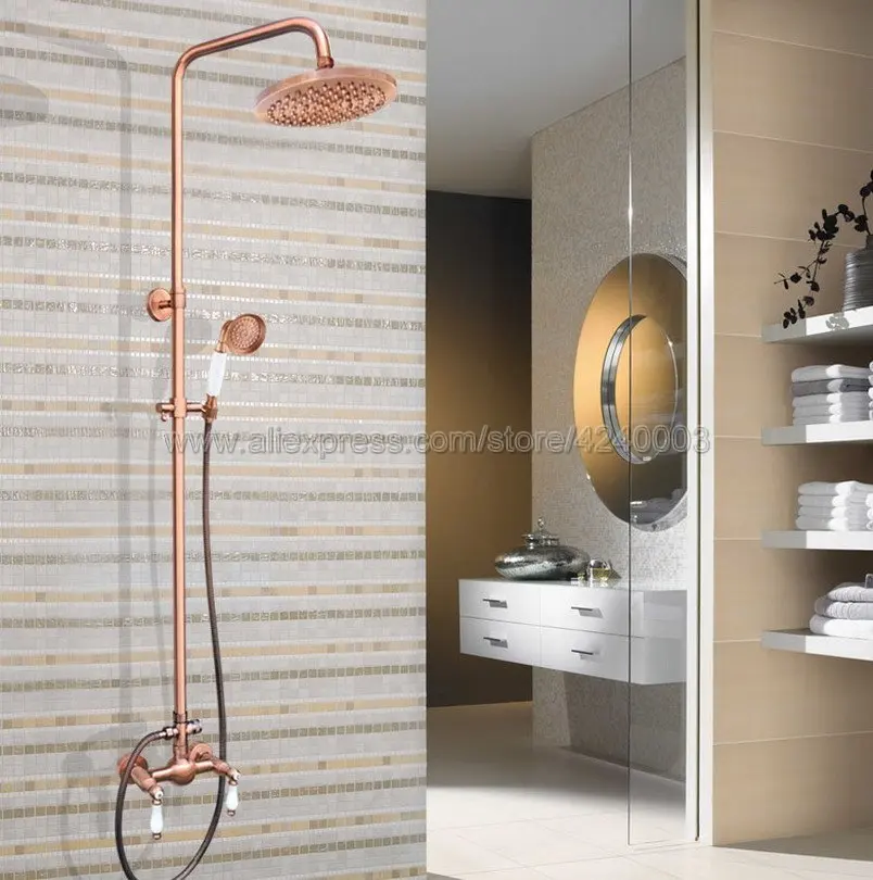 Antique Red Copper Wall Mount Bathroom Shower Faucet Set 8" Rain Shower Head + Hand Spray Krg586
Antique Red Copper Wall Mount Bathroom Shower Faucet Set 8" Rain Shower Head + Hand Spray Krg586