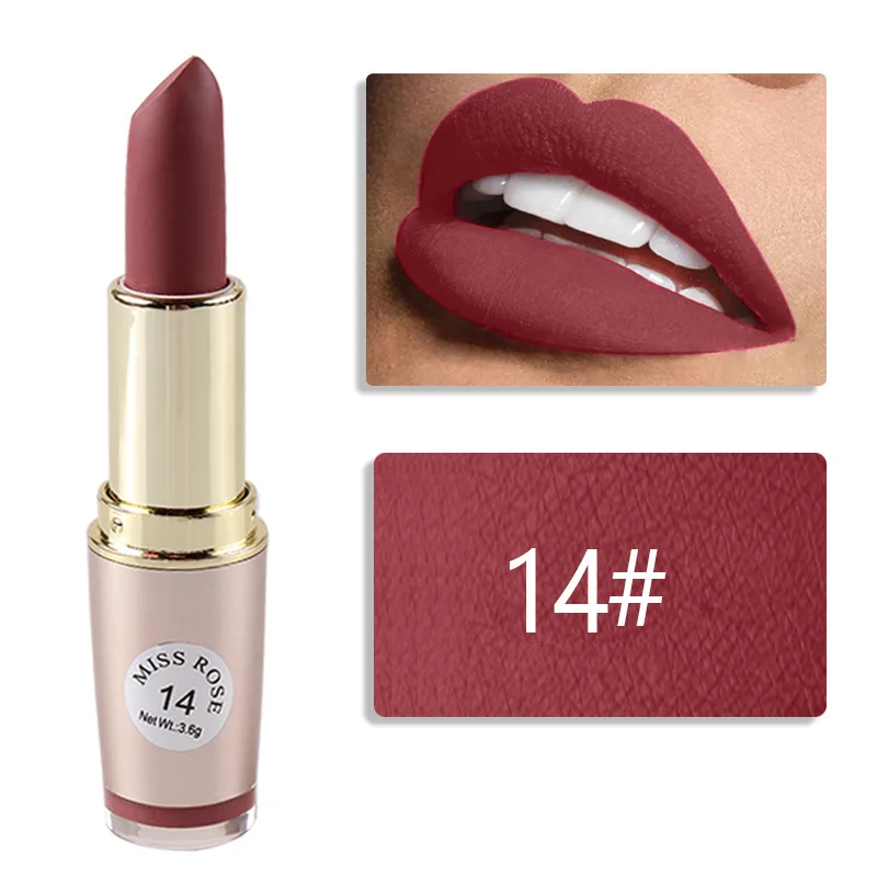 MISS ROSE Sexy Matte Lipstick Waterproof Velvet Lip Stick Long Lasting Lip Red Pigments Cosmetic Beauty Makeup maquillaje TSLM1
MISS ROSE Sexy Matte Lipstick Waterproof Velvet Lip Stick Long Lasting Lip Red Pigments Cosmetic Beauty Makeup maquillaje TSLM1
