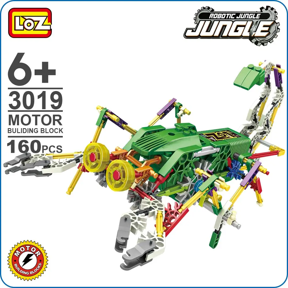 LOZ ideas Motor Building Block Robotic Scorpion Robot Combined Jungle Action Model Toys DIY kids Christmas Birthday Gifts 3019 | Игрушки и