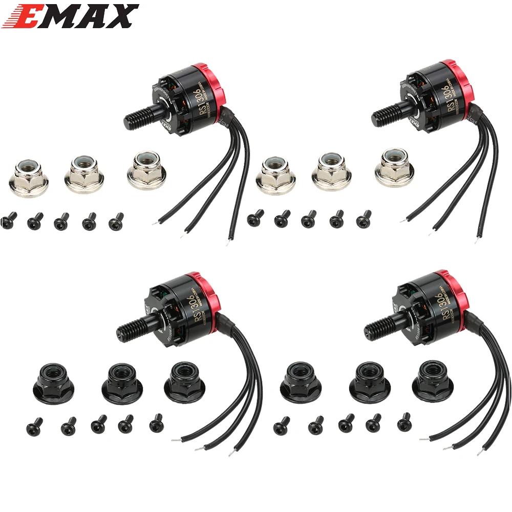 

4pcs/lot Original Emax RS1306 3300KV/4000kv CW&CCW Brushless Motor for FPV Racing QAV130 QAV150 (2CW+2CCW)