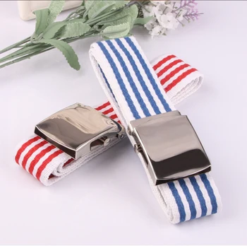 Hot Sale Fashion New Casual Stripe Canvas Belt for Girls Boys Cintos Child Waist Metal Buckle 2.5cm Width Women Belts
Hot Sale Fashion New Casual Stripe Canvas Belt for Girls Boys Cintos Child Waist Metal Buckle 2.5cm Width Women Belts