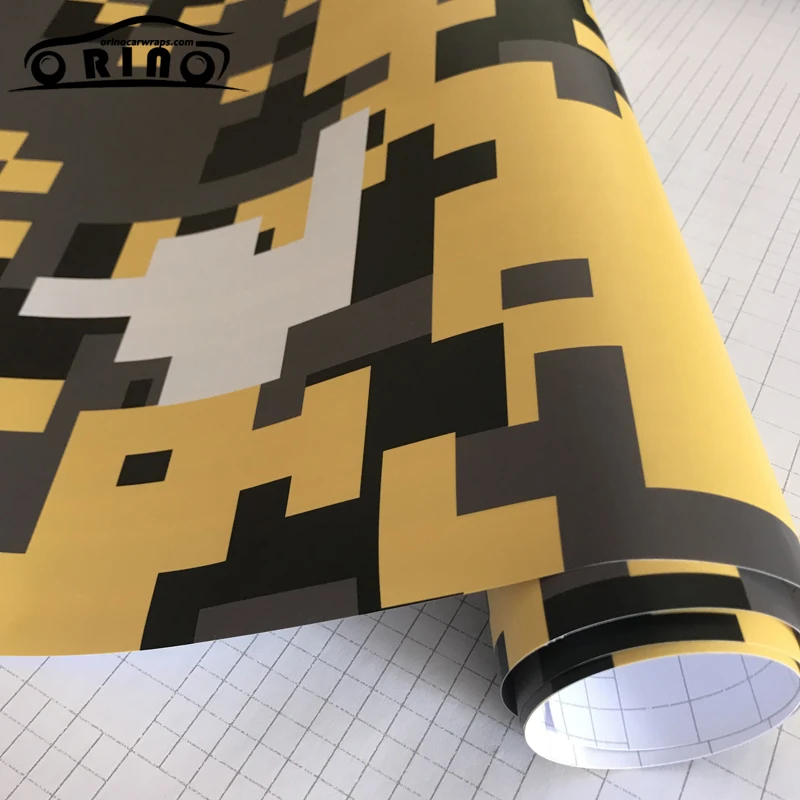 Black Yellow Digital Vinyl Film Sticker-5