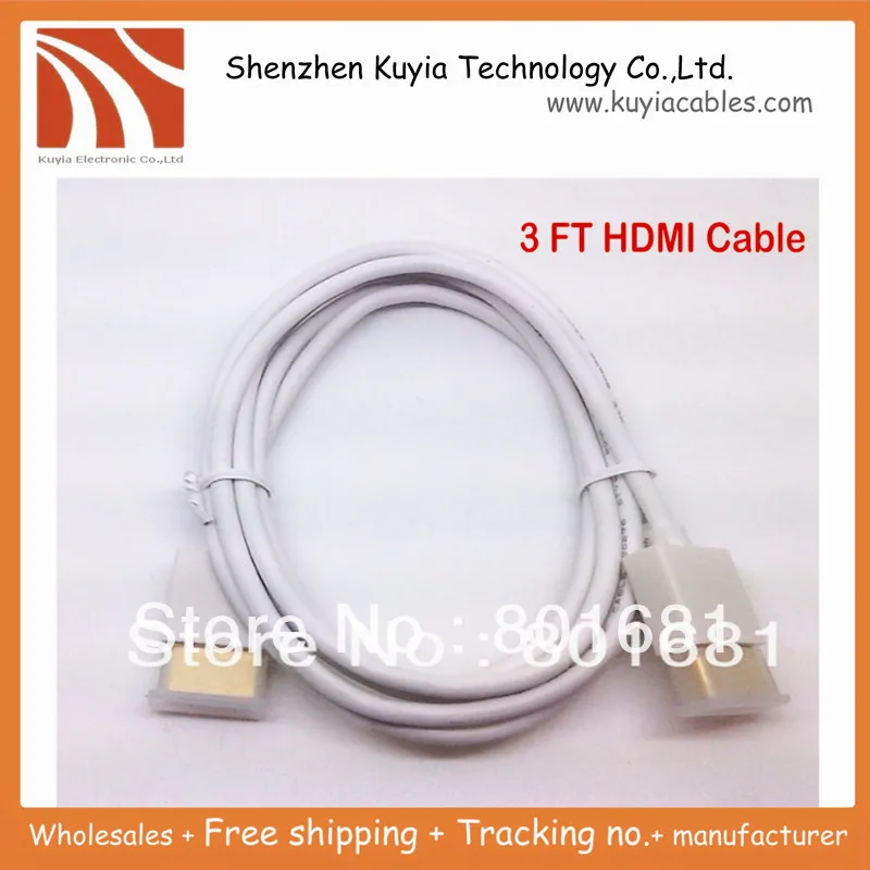 KUYiA Free Shipping Hot Selling HDMI cable cord lead white color 3FT 1M gold-plated ultra thin high speed 1080p
KUYiA Free Shipping Hot Selling HDMI cable cord lead white color 3FT 1M gold-plated ultra thin high speed 1080p