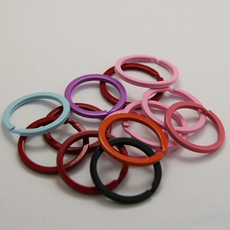 Wholesale 100PCS Multicolor Metal Flat Key Ring Loop Electroplated Chains Circle 30mm Wire Accessory Tools-Free Ship | Украшения и