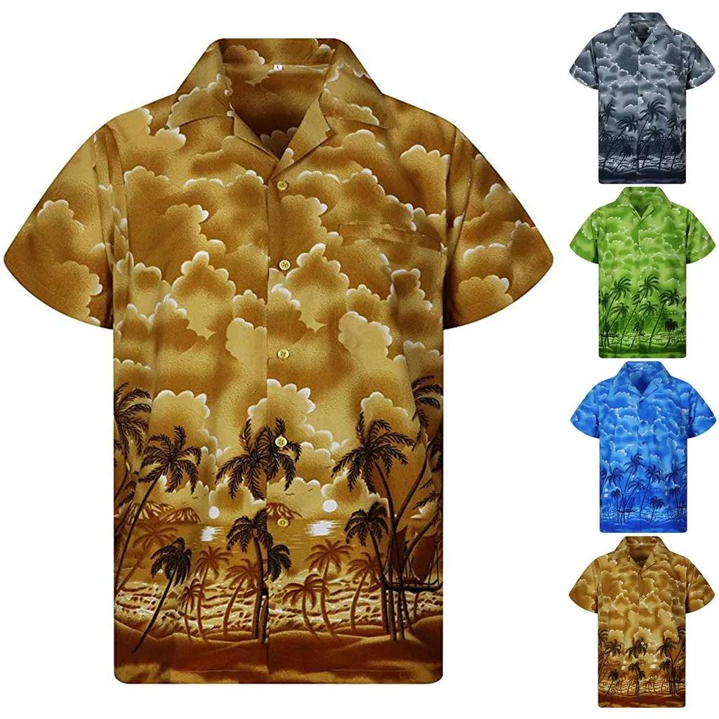 Mens Hawaiian Shirt slim Men's Summer Casual Button Hawaii Print shirt Beach Short Sleeve Quick Dry Top Blouse M-3XL four colors
Mens Hawaiian Shirt slim Men's Summer Casual Button Hawaii Print shirt Beach Short Sleeve Quick Dry Top Blouse M-3XL four colors