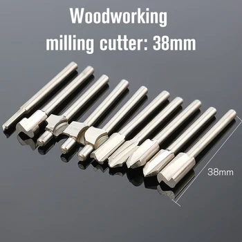 10PCS 1/8" HSS Shank Woodworking Mini Router Bits Set Wood Cutter Milling Bit for Rotary Tool Wood Plastic Deburring Milling
10PCS 1/8" HSS Shank Woodworking Mini Router Bits Set Wood Cutter Milling Bit for Rotary Tool Wood Plastic Deburring Milling