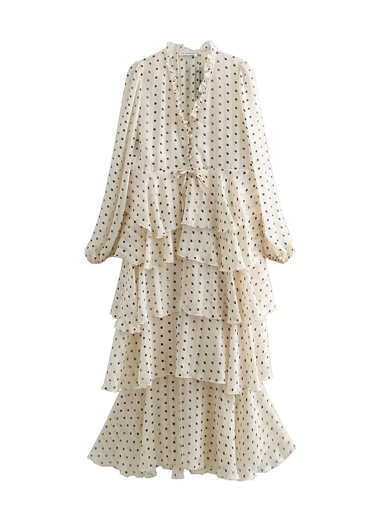 BBWM WOMAN Sweet Cake Style Ball Gown Polka Dot Print Cute Girls Fairy Dress Women V-Neck Long Dress Casual Vestidos
BBWM WOMAN Sweet Cake Style Ball Gown Polka Dot Print Cute Girls Fairy Dress Women V-Neck Long Dress Casual Vestidos