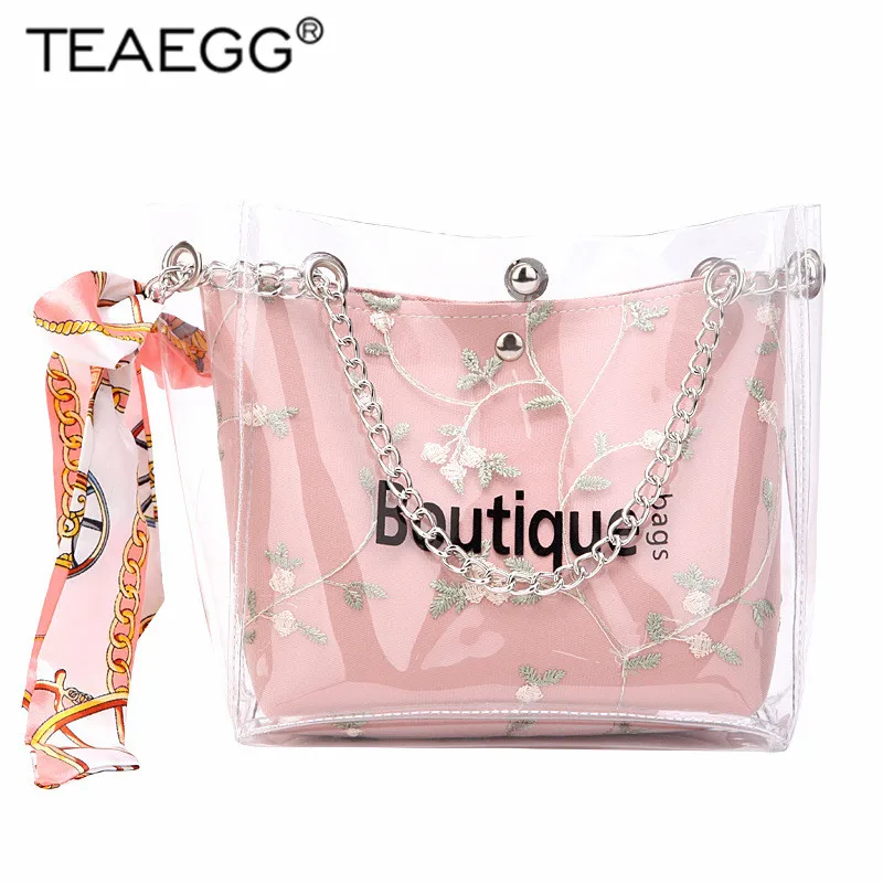 TEAEGG Outdoor Waterproof PVC Beach Pool Shoulder Bag Flowers Ribbons Bags Transparent Suitcase Storage Handbag Bag For Beach
TEAEGG Outdoor Waterproof PVC Beach Pool Shoulder Bag Flowers Ribbons Bags Transparent Suitcase Storage Handbag Bag For Beach