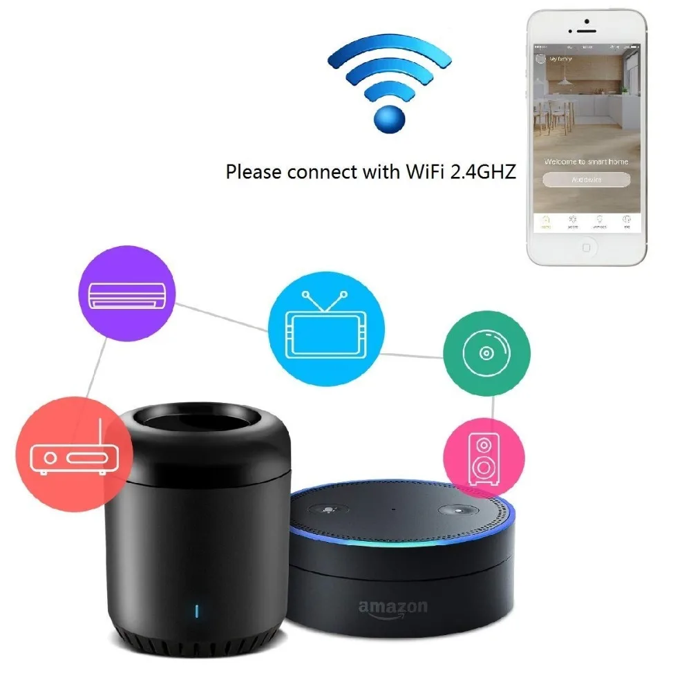 

Broadlink IR Control Hub Works with Amazon Alexa, RM Mini3 Smart Home Wi-Fi(2.4Ghz) Enabled Infrared Universal Remote Control