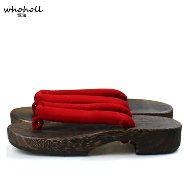 WHOHOLL Geta Japanese Style Wooden Slippers Women Sandals Flat Slippers Solid Red Black Thick Bottom Platform Sandals Flip-flops
WHOHOLL Geta Japanese Style Wooden Slippers Women Sandals Flat Slippers Solid Red Black Thick Bottom Platform Sandals Flip-flops