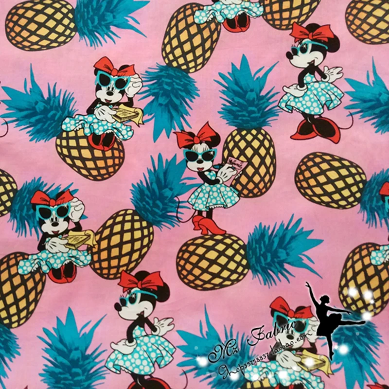 Fashion Wide 150cm Pink Cotton Fabric for Dress Pineapple Minnie Mouse Printed Fabric Sewing Patchwork Diy Girl Dress /Shirt
Fashion Wide 150cm Pink Cotton Fabric for Dress Pineapple Minnie Mouse Printed Fabric Sewing Patchwork Diy Girl Dress /Shirt