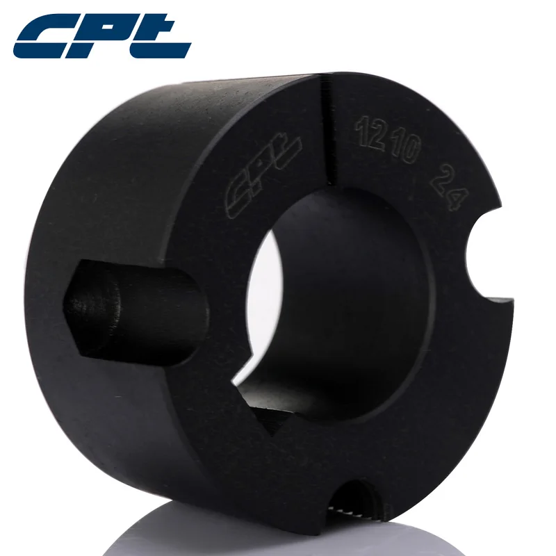 CPT High grade material 1210 Taper Lock Bush, 9-32mm bore diameter, two set screws included, Black phosphating surface
CPT High grade material 1210 Taper Lock Bush, 9-32mm bore diameter, two set screws included, Black phosphating surface