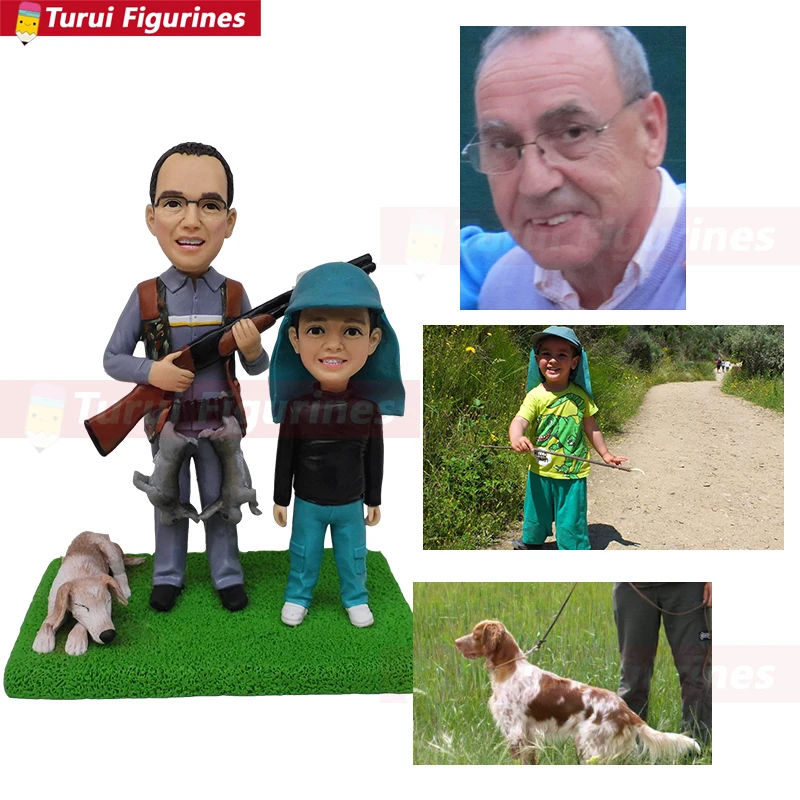 father hunter and his son figurines with prey Wild boar statuette mini statue sculpting service custom bobblehead dolls
father hunter and his son figurines with prey Wild boar statuette mini statue sculpting service custom bobblehead dolls