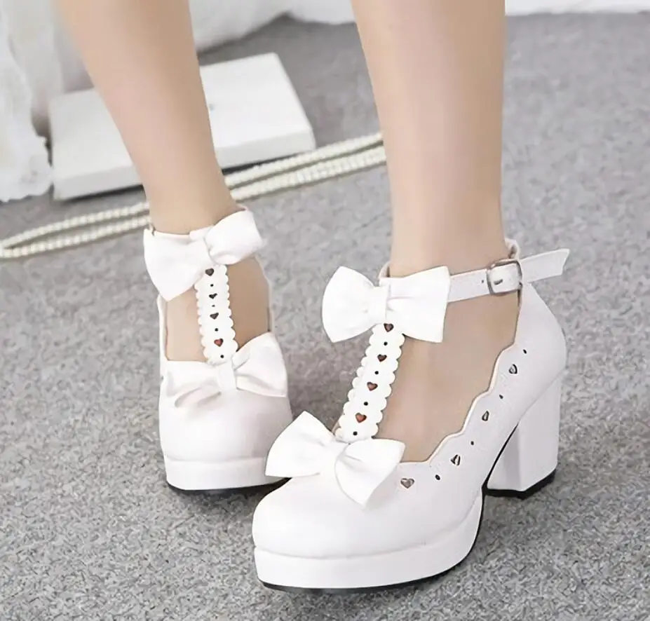 Lolita Heavy-Bottomed 3 Color Girl Shoes Princess Bowknot Kawaii Woman JK Uniform Shoes Loli Round Head Sweet Middle Heel Shoes
Lolita Heavy-Bottomed 3 Color Girl Shoes Princess Bowknot Kawaii Woman JK Uniform Shoes Loli Round Head Sweet Middle Heel Shoes