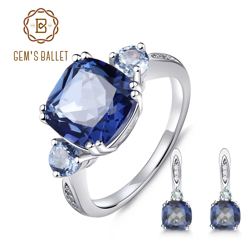 GEM'S BALLET 9.62ct Natural IoliteBlue Mystic Quartz Sky Blue Topaz Jewelry Set 925 Sterling Silver Earrings Ring Set For Women
GEM'S BALLET 9.62ct Natural IoliteBlue Mystic Quartz Sky Blue Topaz Jewelry Set 925 Sterling Silver Earrings Ring Set For Women