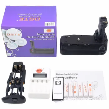 DSTE BG-E13 Remote Control Battery Grip with 6 pack Rechargeable Batteries AA NI-MH Battery and Charger for Canon 6D Camera
DSTE BG-E13 Remote Control Battery Grip with 6 pack Rechargeable Batteries AA NI-MH Battery and Charger for Canon 6D Camera