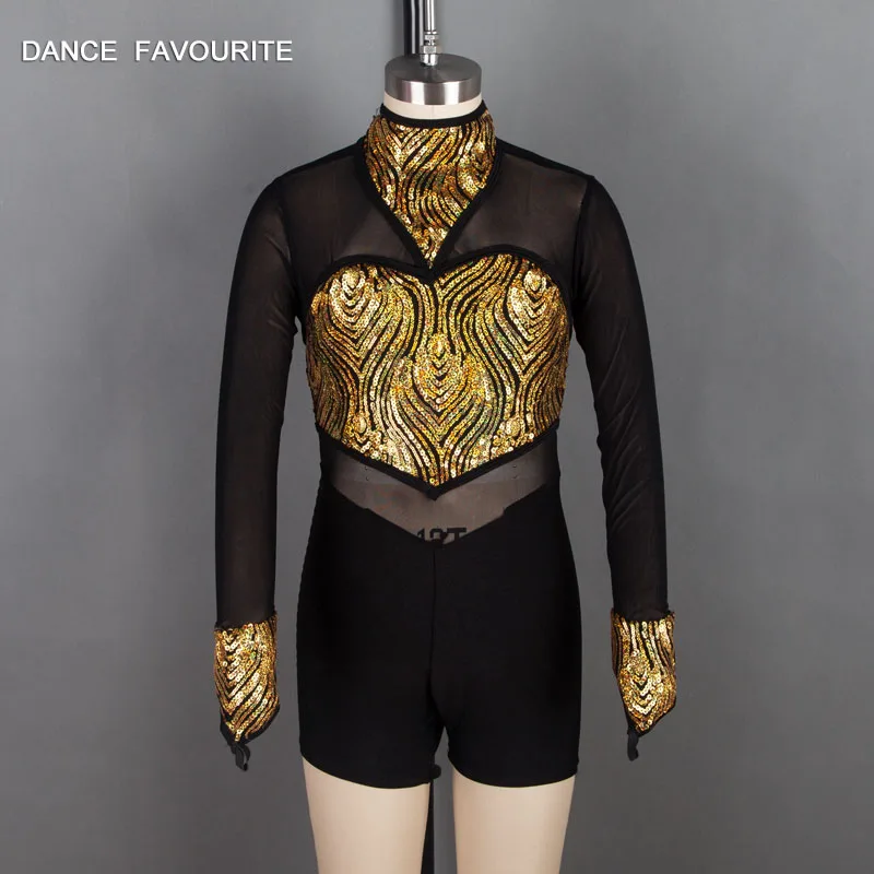 Black mesh & Gold Sequin Bodice Bikeshort Dancewear Jazz/tap and Hip hop dance costumes Ballet wear
Black mesh & Gold Sequin Bodice Bikeshort Dancewear Jazz/tap and Hip hop dance costumes Ballet wear