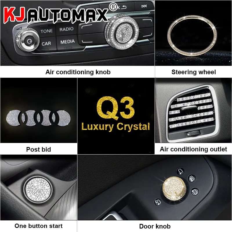 Кнопка запуска KJAUTOMAX, логотип, наклейка, украшение для Audi Q3, хрустальное украшение, регулировка громкости, кондиционирование автомобиля
Кнопка запуска KJAUTOMAX, логотип, наклейка, украшение для Audi Q3, хрустальное украшение, регулировка громкости, кондиционирование автомобиля