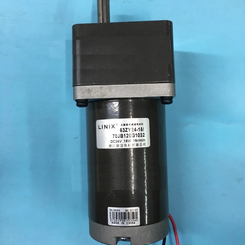 LINIX Motor Permanent Magnet DC Geared Motor 63ZY24-15/70JB120G1032 Table motor Printing machine
LINIX Motor Permanent Magnet DC Geared Motor 63ZY24-15/70JB120G1032 Table motor Printing machine