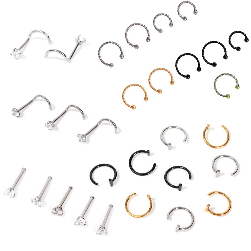 2 pcs Zircon Stainless Steel I C L-Shaped Nose Studs Hoop Piercing Lip Labret Rings Tragus Cartilage Piercing Body Jewelry
2 pcs Zircon Stainless Steel I C L-Shaped Nose Studs Hoop Piercing Lip Labret Rings Tragus Cartilage Piercing Body Jewelry