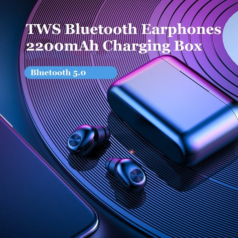 2019 TWS Wireless Earphone Double Ear Mini Bluetooth 5.0 Earbuds with 2200mAh Charging Box 3D Stereo Headset with Microphone
2019 TWS Wireless Earphone Double Ear Mini Bluetooth 5.0 Earbuds with 2200mAh Charging Box 3D Stereo Headset with Microphone