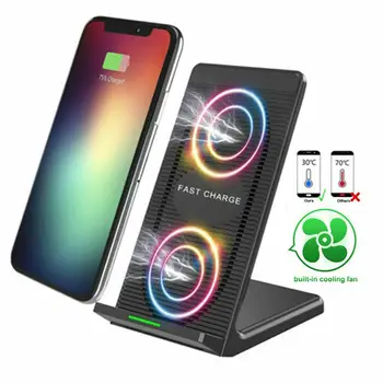 Universal Mobile Phone Wireless Fast Charger Dock Desktop Charging Stand Built-in Cooling Fan 9V 10W
Universal Mobile Phone Wireless Fast Charger Dock Desktop Charging Stand Built-in Cooling Fan 9V 10W