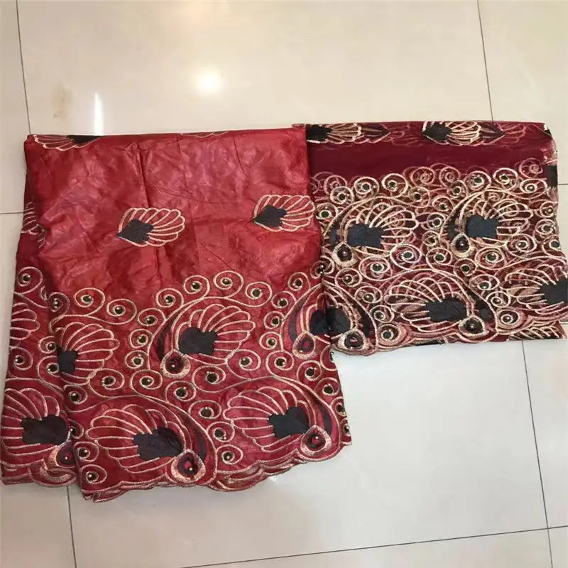 2017 New France BAZIN riche getzner fabric with Embroidery african lace Fabric 5+2yards free shipping Nigeria | Дом и сад