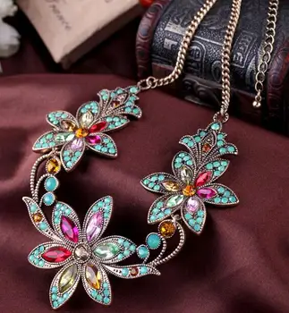 New SBY1276 Fashion Bohemian chain Chokers chunky big statement Flower Stone Beads necklaces Collars
New SBY1276 Fashion Bohemian chain Chokers chunky big statement Flower Stone Beads necklaces Collars