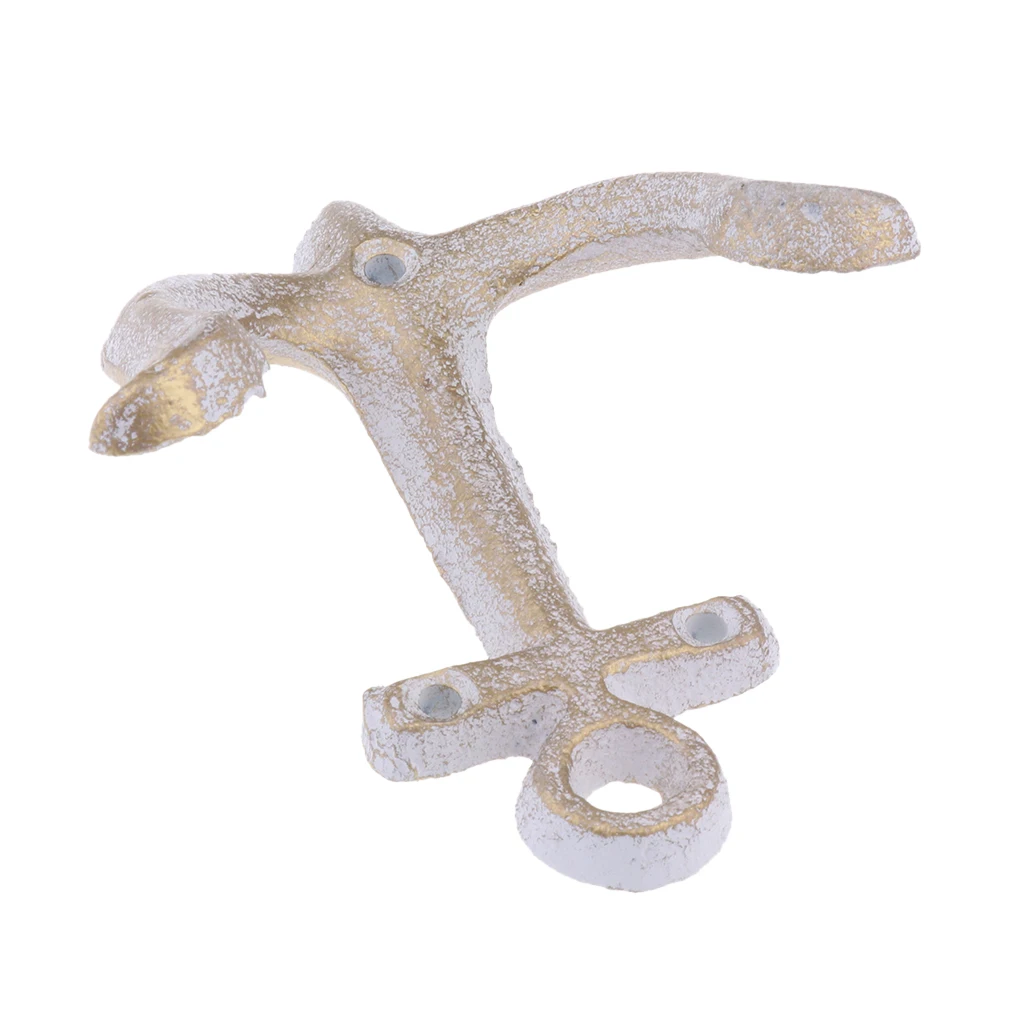Metal Anchor Hooks Wall Door Mounted Clothes Towel Hat Key Hanger White Red Blue Brown andcrafted classic antique cast iron