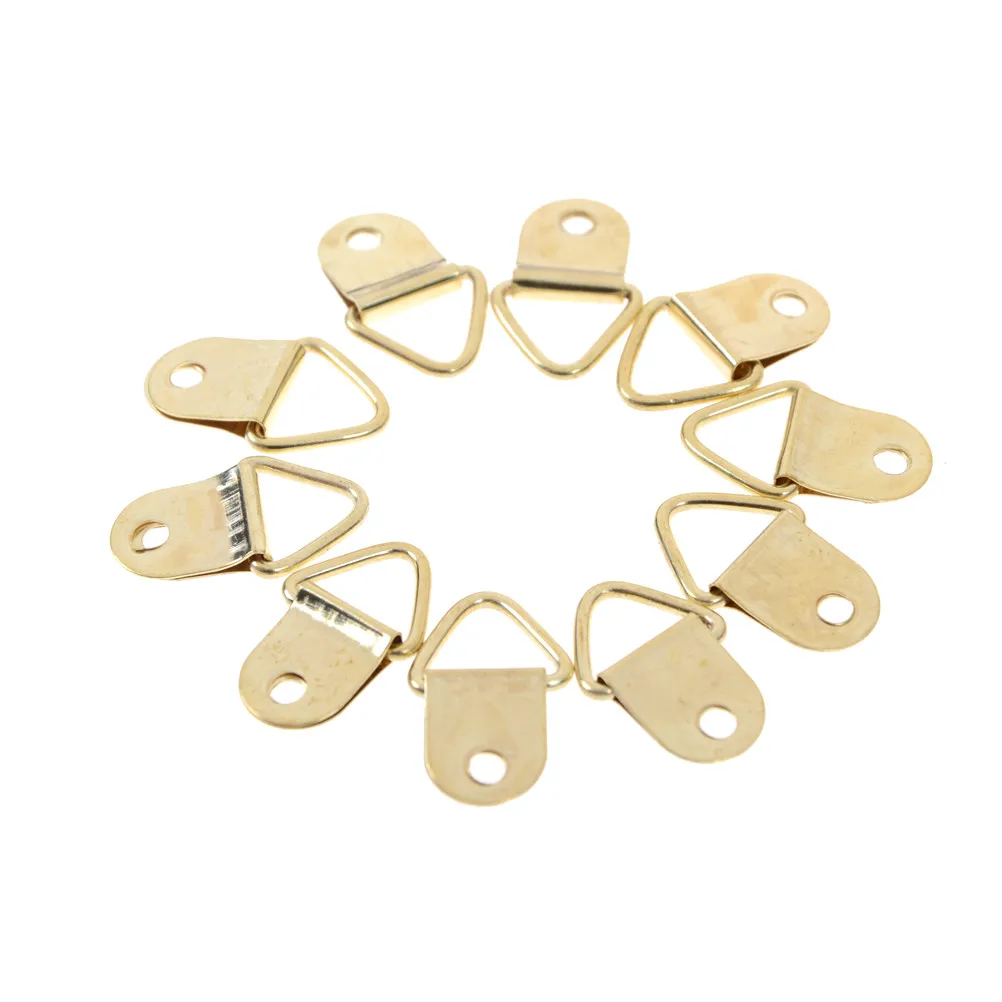 10Pcs Picture Frames Hanger Hooks Universal Strong Golden D Rings Decor Hanging Triangle Screws Helper
10Pcs Picture Frames Hanger Hooks Universal Strong Golden D Rings Decor Hanging Triangle Screws Helper