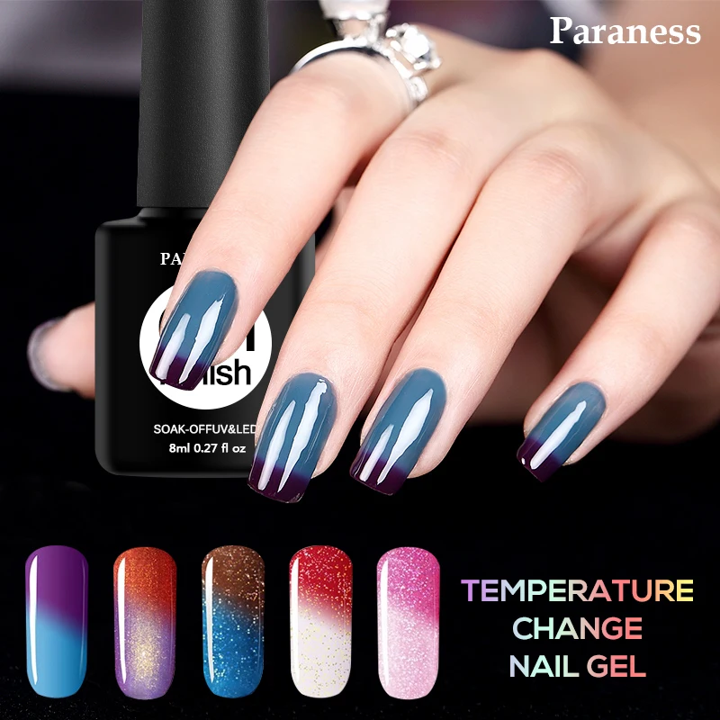 Paraness Nails Temperature Change Color UV Gel Nail Polish Soak Off Colorful Gel Varnish Semi Permanent Hybrid Nail Design Art
Paraness Nails Temperature Change Color UV Gel Nail Polish Soak Off Colorful Gel Varnish Semi Permanent Hybrid Nail Design Art