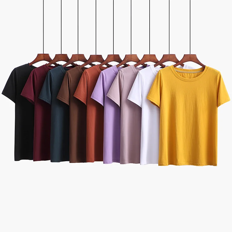 2019 Female Tops Summer New Solid Color Women T-shirts Large Size O-Neck Cotton T-shirts Multi-color
2019 Female Tops Summer New Solid Color Women T-shirts Large Size O-Neck Cotton T-shirts Multi-color