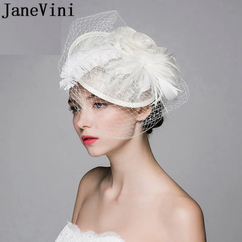 JaneVini Beige Wedding Accessories for Hair Wedding Hats Bride To Be Bridal Hat Feathers Birdcage Veil Hat Flower with Hairpin
JaneVini Beige Wedding Accessories for Hair Wedding Hats Bride To Be Bridal Hat Feathers Birdcage Veil Hat Flower with Hairpin