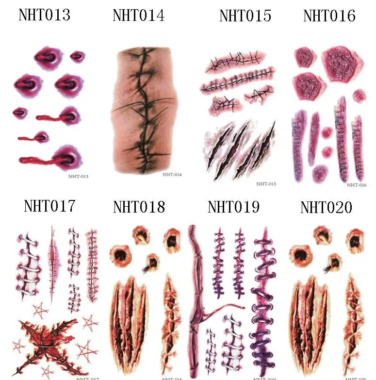 Halloween Zombie Scars Tattoos Fake Scab Bloody Makeup party festive suppliesHorror Wound Scary Blood Injury Sticker 2000pcs
Halloween Zombie Scars Tattoos Fake Scab Bloody Makeup party festive suppliesHorror Wound Scary Blood Injury Sticker 2000pcs