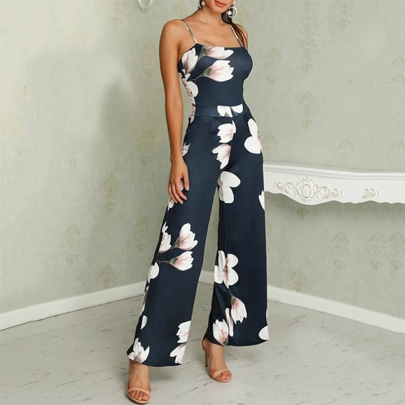 Women Loose Floral Printed Jumpsuit Summer Long Wide Leg Romper Elegant Strap Jumpsuits Off Shoulder Long Pants High Quality
Women Loose Floral Printed Jumpsuit Summer Long Wide Leg Romper Elegant Strap Jumpsuits Off Shoulder Long Pants High Quality