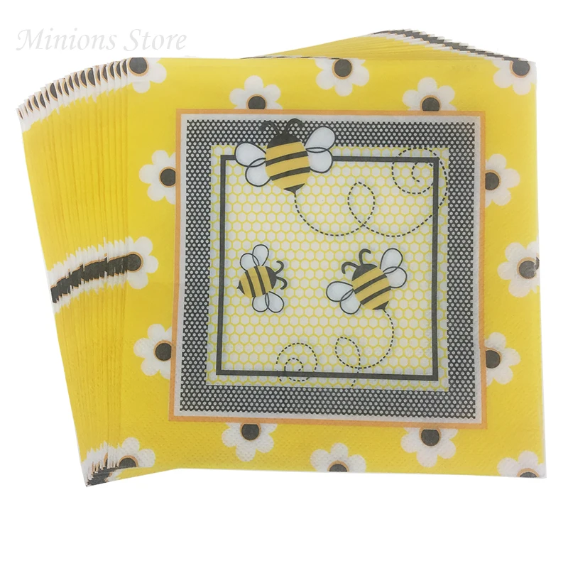 20pcs/lot Cartoon lovely bee Paper Napkins for Happy Birthday party Decoration&Supplies party Favors
20pcs/lot Cartoon lovely bee Paper Napkins for Happy Birthday party Decoration&Supplies party Favors