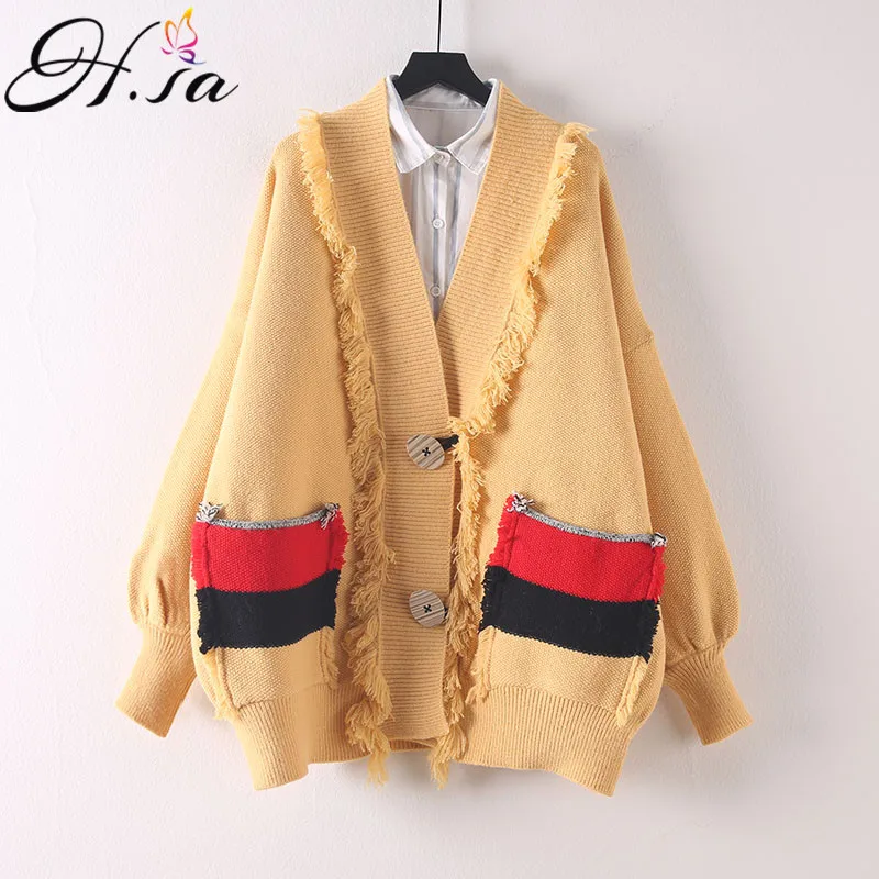 H.SA 2019 New Arrivals Women Loose Sweater Cardigans Lantern Sleeve Tassel Open Stitch Jumpers V neck Female Oversized Cadigans
H.SA 2019 New Arrivals Women Loose Sweater Cardigans Lantern Sleeve Tassel Open Stitch Jumpers V neck Female Oversized Cadigans