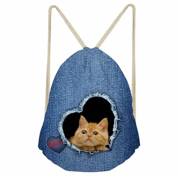 ThiKin Women Backpack Small Drawstring Bag 3D Denim Cat Printed male Travel Beach Storage Bags Girls Lightweight Beach Bag
ThiKin Women Backpack Small Drawstring Bag 3D Denim Cat Printed male Travel Beach Storage Bags Girls Lightweight Beach Bag