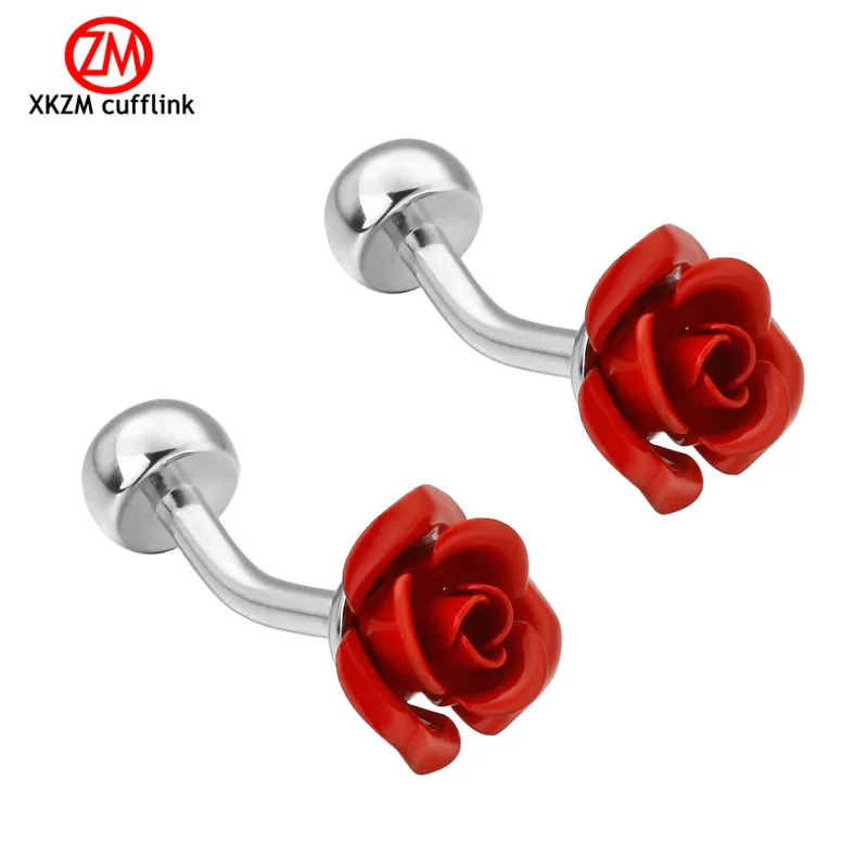 

Luxury Men red rose Cufflinks High Quality Lawyer Groom Wedding Cufflinks For Mens Shirt Cuff Links French Jewelry