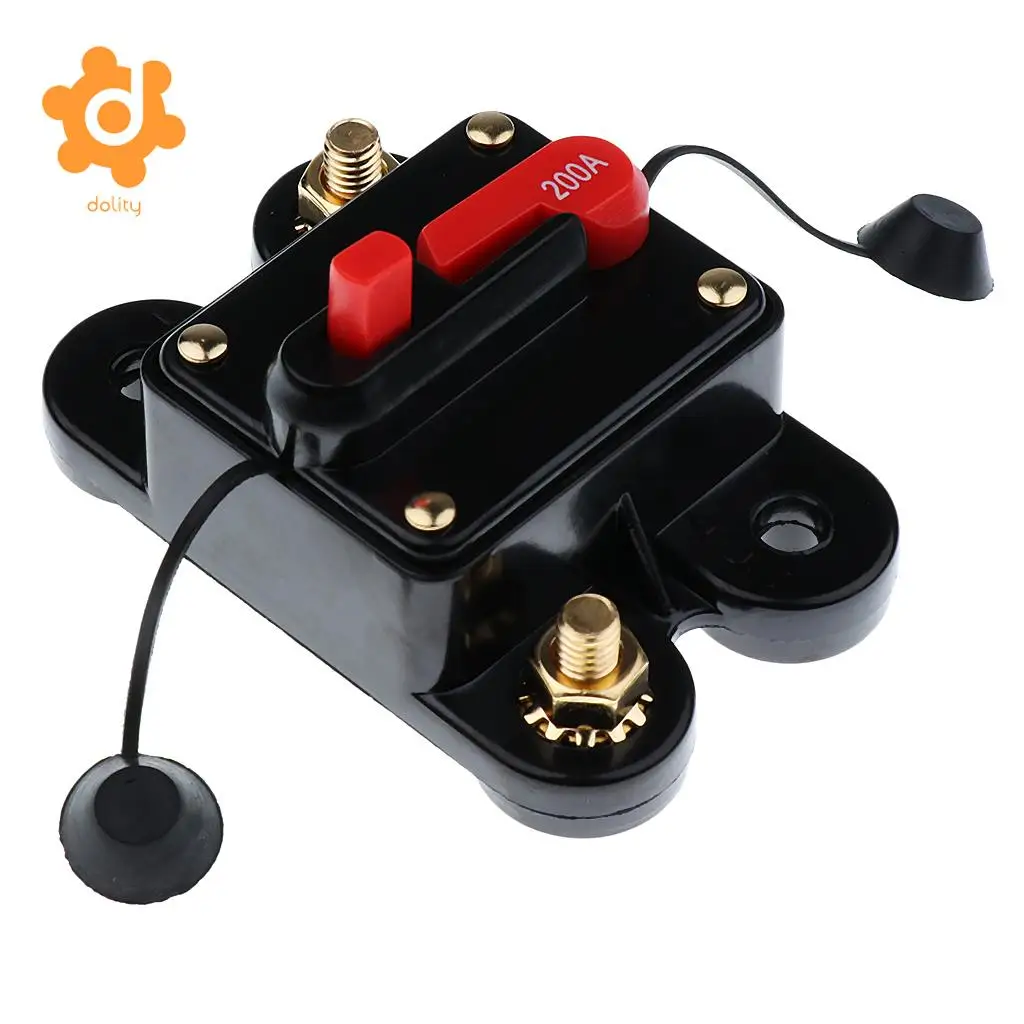 dolity 50A/150A/200A/250A Car Inline Manual Reset Circuit Breaker Fuse Power Protection DC12V-24V