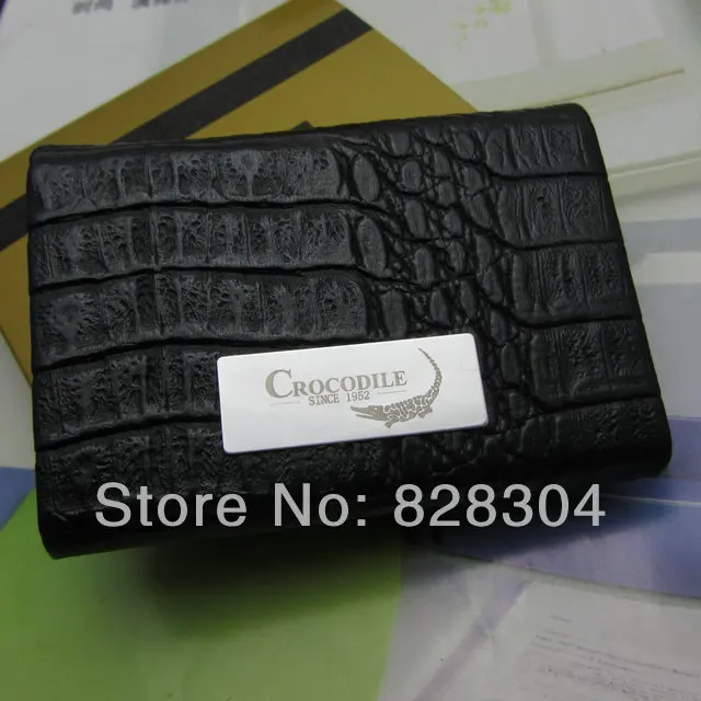 Hot high quality crocodile grain leather business card holder ID card case