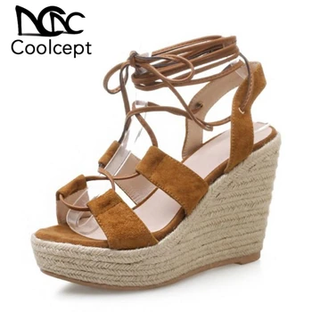 CoolCept Sexy Women Sandals Real Leather Shoes Ladies Cross Strap Gladiator Sandals Platform Wedges Fashion Shoes Size 34-39
CoolCept Sexy Women Sandals Real Leather Shoes Ladies Cross Strap Gladiator Sandals Platform Wedges Fashion Shoes Size 34-39