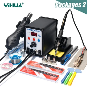 2 In 1 Hot Air Soldering Station YIHUA 8786D Soldering Iron Station Double Panel Circuit LED Rework Station
2 In 1 Hot Air Soldering Station YIHUA 8786D Soldering Iron Station Double Panel Circuit LED Rework Station