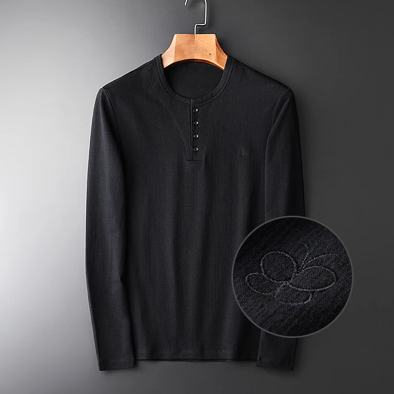 Autumn New Round Collar Men T Shirt Hight Quality Solid Color Comfortable Fashion Black Men Long Sleeve T Shirt Plus Size M-4xl
Autumn New Round Collar Men T Shirt Hight Quality Solid Color Comfortable Fashion Black Men Long Sleeve T Shirt Plus Size M-4xl