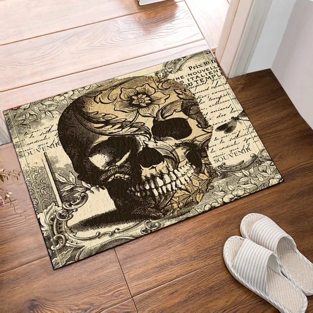 Leaves and flowers skulls in gray Bath Rugs, Non-Slip Rectangle Floor Entryways Outdoor Indoor Front Door Mat
Leaves and flowers skulls in gray Bath Rugs, Non-Slip Rectangle Floor Entryways Outdoor Indoor Front Door Mat