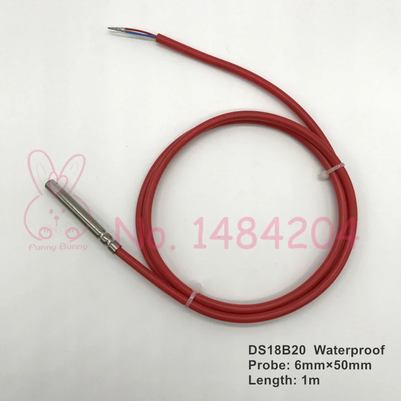 1x DS18B20 Temperature sensor Waterproof 6mm*50mm Stainless Steel probe ds18b20 1m 2m Silicone Gel Coated Wire
1x DS18B20 Temperature sensor Waterproof 6mm*50mm Stainless Steel probe ds18b20 1m 2m Silicone Gel Coated Wire
