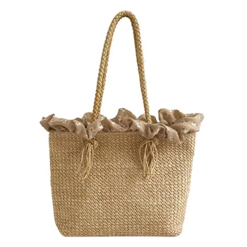 Retro Summer Women Durable Weave Big Beach Bag Shoulder Bag Casual Rattan Straw Bags Bohemia Style Travel Totes Bag(Khaki)
Retro Summer Women Durable Weave Big Beach Bag Shoulder Bag Casual Rattan Straw Bags Bohemia Style Travel Totes Bag(Khaki)
