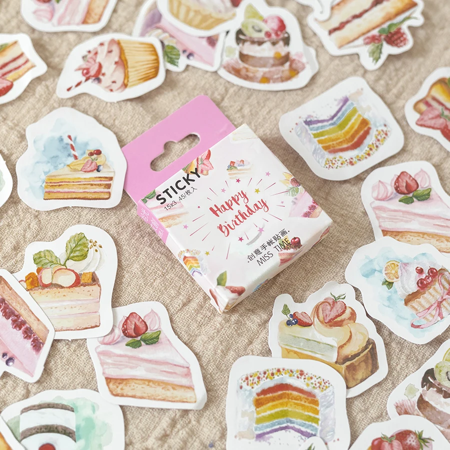 45 pcs/lot Birthday Cake mini paper sticker decoration DIY ablum diary scrapbooking label sticker kawaii stationery
45 pcs/lot Birthday Cake mini paper sticker decoration DIY ablum diary scrapbooking label sticker kawaii stationery