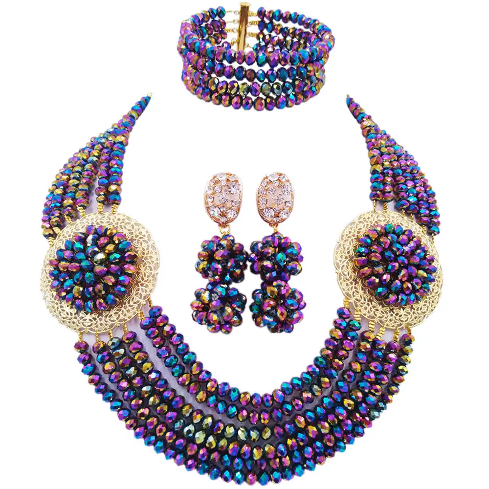 Pretty Multicolor Plated African Beads Costume Jewelry Set Crystal Beaded Necklace Sets Wedding Accessories Party Gifts 6LPH04
Pretty Multicolor Plated African Beads Costume Jewelry Set Crystal Beaded Necklace Sets Wedding Accessories Party Gifts 6LPH04