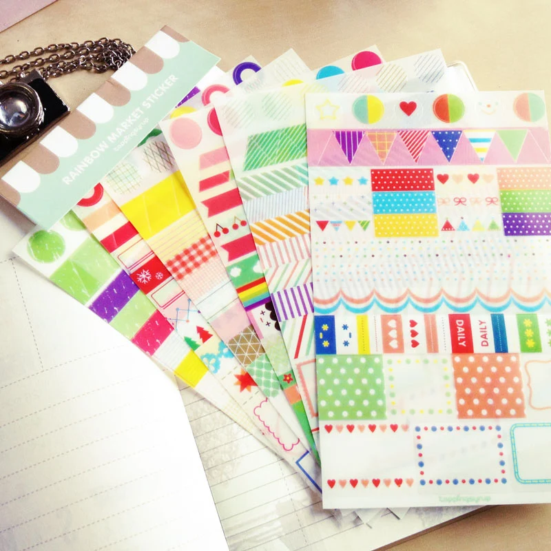 6 sheets/set Simple Life Rainbow Colored Paper Sticker Diy Planner Decorative Sticker Scrapbooking Diary Kawaii Stationery
6 sheets/set Simple Life Rainbow Colored Paper Sticker Diy Planner Decorative Sticker Scrapbooking Diary Kawaii Stationery